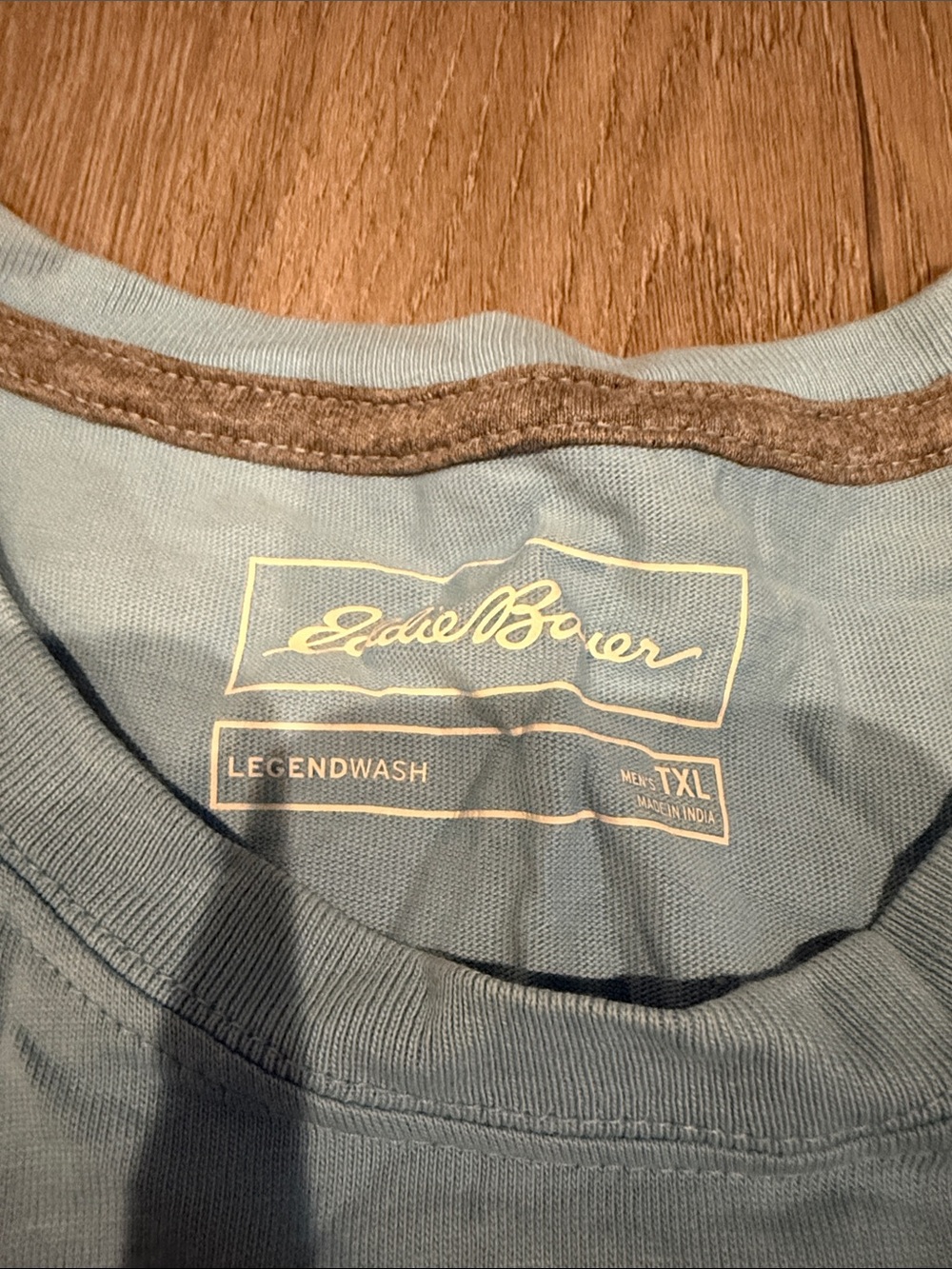 Eddie Bauer Light Blue Crew Neck Short Sleeve Tee - Picture 2 of 2